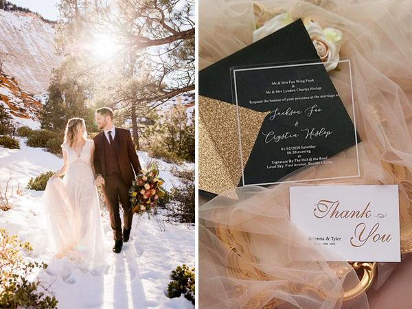 12 Breathtaking Snowy Winter Ideas to Tie the Knot | Clear Wedding Invites