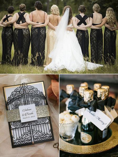 19 Luxurious Black and Gold Wedding Ideas that You Will love | Clear Wedding Invites