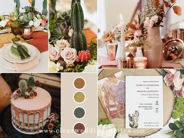 2022 AUTUMNAL WEDDING THEME: CACTUS AND COPPER