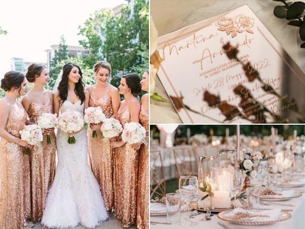 2022 Wedding Trends Alert: Metallic Rose Gold Wedding Ideas | Clear Wedding Invites