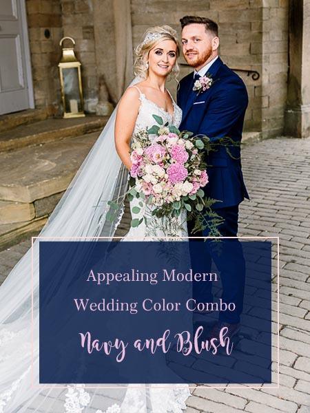 21 Appealing Modern Wedding Color Combo-Navy and Pink | Clear Wedding Invites
