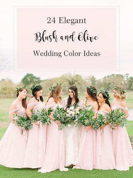 24 Elegant Blush and Olive Wedding Color Ideas for Spring Wedding | Clear Wedding Invites