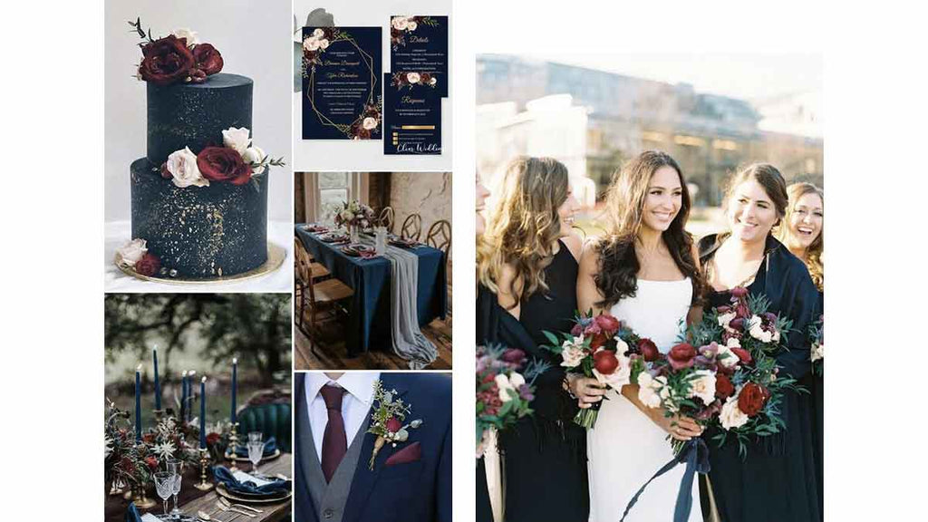 26 Moody Burgundy and Navy Wedding Ideas That Really Inspire | Clear Wedding Invites