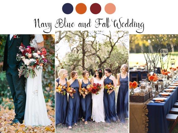 5 Cozy Navy Wedding Color Palette for Fall Wedding