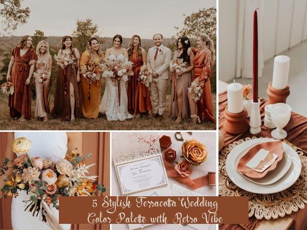 5 Stylish Terracotta Wedding Color Palette with Retro Vibe