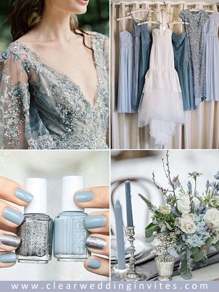 5 Dreamy Slate and Dusty Blue Wedding Color Combos & Matching Invites | Clear Wedding Invites