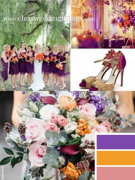 5 Enchanting Purple and Orange Wedding Color Scheme | Clear Wedding Invites