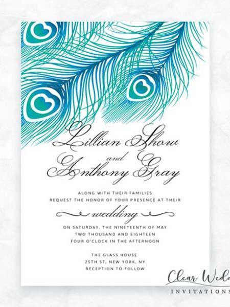 5 Most Popular Peacock Invitations for Your Nuptial | Clear Wedding Invites
