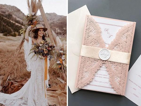 6 Beautiful Boho Chic Wedding Styles Featuring Rustic Elegance | Clear Wedding Invites