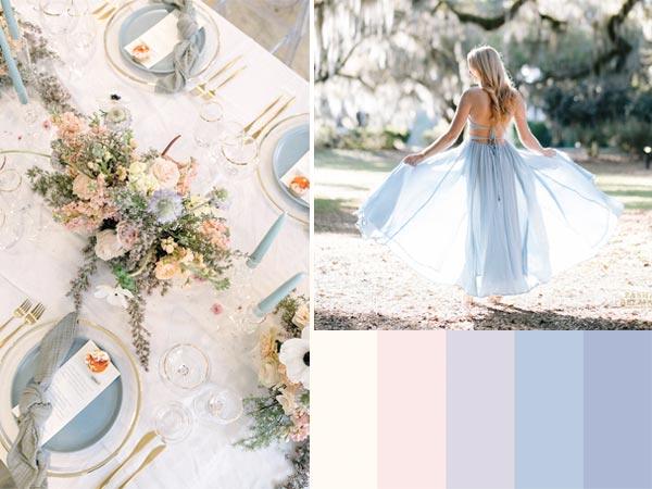 8 Ethereal Blue Wedding Color Combos for Spring Summer