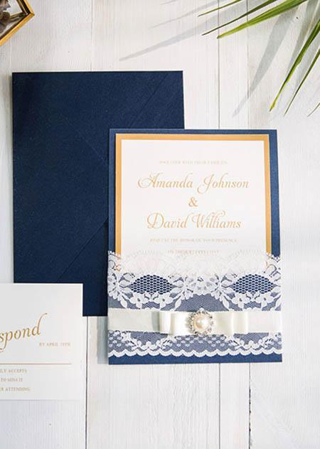 9 Most Popular Navy Blue Wedding Invitations | Clear Wedding Invites