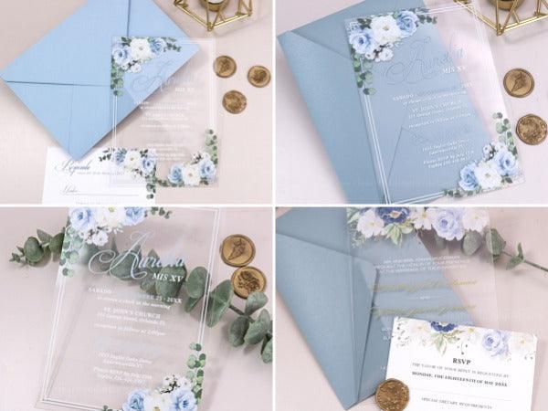 Custom Acrylic Quinceanera Invitations with Cheap Price