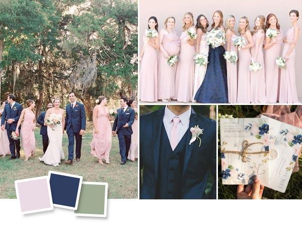 Outdoor Garden Elegant Navy And Blush Wedding Ideas - Clear Wedding Invites
