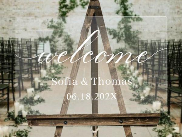 Simple and Budget-friendly Acrylic Wedding Signs Ideas - Clear Wedding Invites