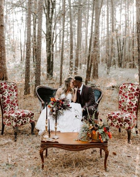 Chic Moody Bohemian Wedding Ideas with Floral Wedding Invitations | Clear Wedding Invites