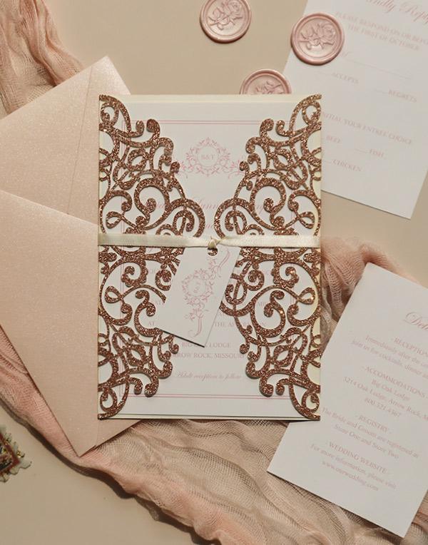 Delicate and Elegant Ribbon Wedding Invitations for 2022 Couple | Clear Wedding Invites
