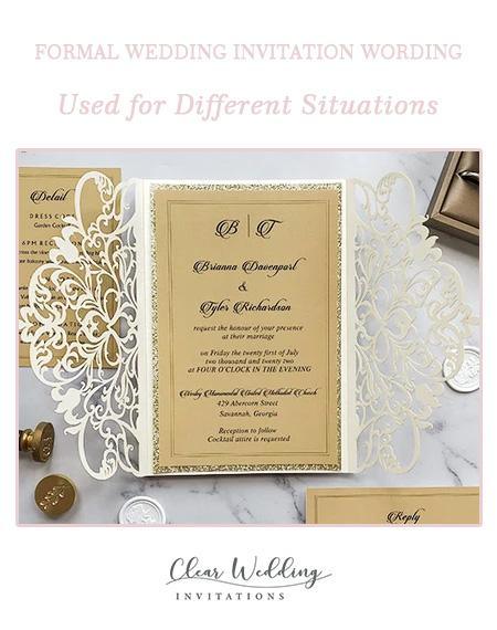 Formal Wedding Invitation Wording Used for Different Situations | Clear Wedding Invites