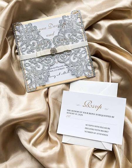 Glittering and Stylish Silver & Gold Wedding Invitations | Clear Wedding Invites