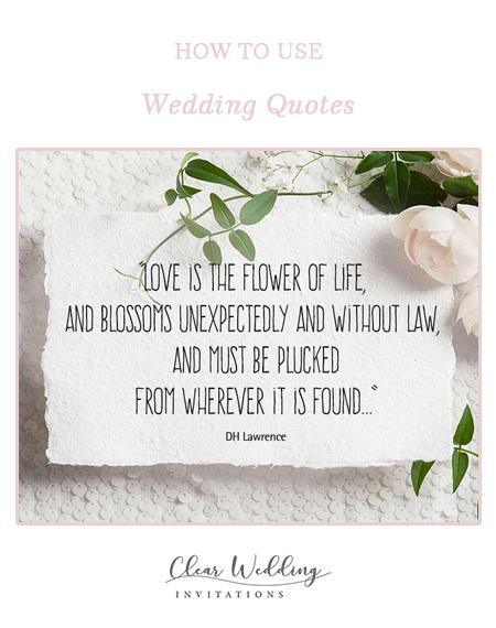 How to Use Wedding Quotes for Your Big Day | Clear Wedding Invites