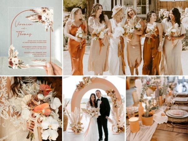 Custom Acrylic Wedding Invitations with Terracotta Colors