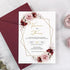 Burgundy Dusty Pink Roses Floral Vellum Wedding Invitation