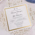 classy gold and ivory glitter laser cut wedding invitations with gold mirror backer CWIL22