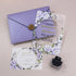 round circle lavender flowers acrylic wedding invitation CWIA119