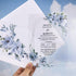 dusty blue and white floral elegant acrylic wedding invites CWIA92