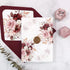 Burgundy Dusty Pink Roses Floral Vellum Wedding Invitation