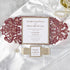 fall burgundy laser cut wedding invitations with gold glittery belly band CWIL49