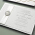 formal ivory lace pocket wedding invitation with silver buckle CWIL102