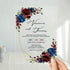 navy, burgundy and marsala floral acrylic wedding invitations CWIA101