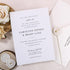 fine art rose and leaves minimal vellum wedding invitations CWIV42