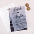 modern photo vellum wedding invitations with gold embellishment CWIV15