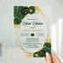 Watercolor Emerald and Gold Roses Acrylic Invitation for Sweet 16, Quinceañera, Wedding CWIA150