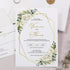 Greenery White Floral Gold Geometric Wedding Invitation CWIV44
