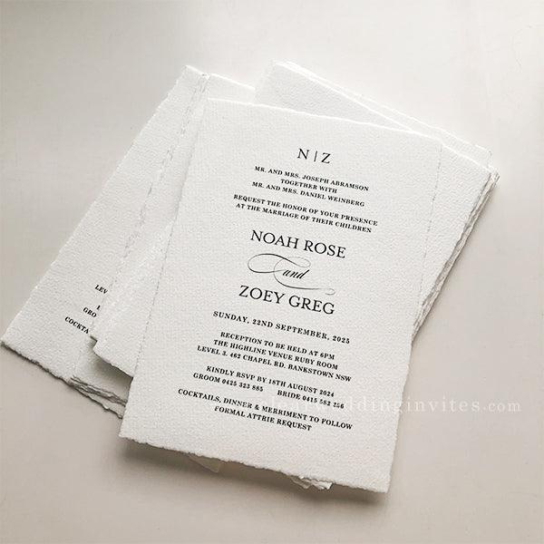 deckled edge invitations vellum wedding invitations foil wedding