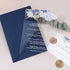 Dusty Blue Navy Gold Ivory Floral Acrylic Wedding Invitations CWIA89