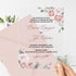Dusty Pink Roses Floral Acrylic Clear Wedding Invitations CWIA61