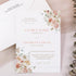 Peach Blush Coral Floral Boho Vellum Wedding Invitation CWIV46