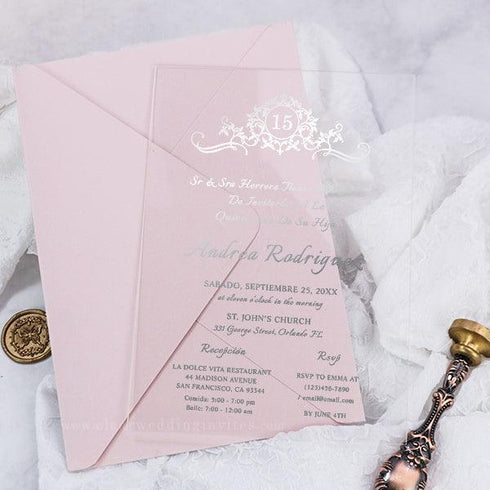 Foil Swirl Crest Invitations, Foil Wedding Invitations, Quinceanera Invitation, Baptism Invitation, Sweet Sixteen, birthday invitations CWIFI12