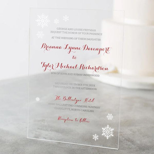 snowflake wedding invitations xv anos acrylic wedding invitations