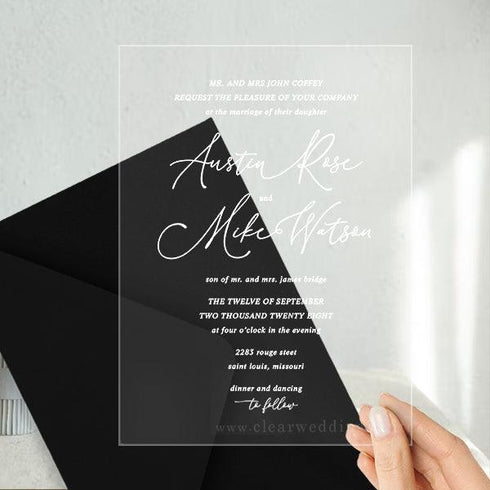 Minimalist Modern Calligraphy Wedding Invitation CWIA164