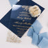 Real Foil Gold Roses and Foliage Clear Acrylic Wedding Invitations CWIFI04
