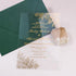 Gold Foil Roses and Leaf Pocket Acrylic Wedding Invitations CWIFI13