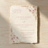 boho dusty rose and pampas grass wedding invitations with deckled edge