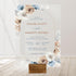 White with Dusty Blue Gold Geometric Boho Acrylic Invitation CWIA154