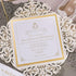 classic gold foliage monogram glitter lace wedding invitations CWIL101