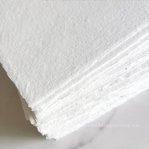 Affordable simple elegant deckled edge wedding invitations CWID01