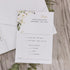 elegant white floral framed formal pocket wedding invitations CWIA215
